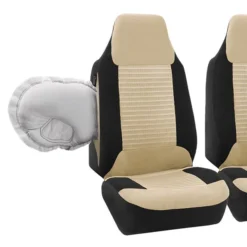 Premium Fabric Seat Covers - Full Set Beige(Premium Fabric Seat Covers Full Set Beige) -FH Group 88 FB107115 beige 06