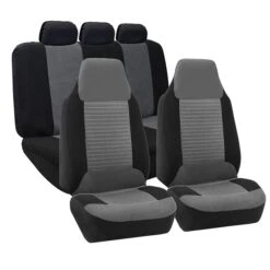 Premium Fabric Seat Covers - Full Set Gray(Premium Fabric Seat Covers Full Set Gray)