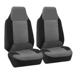 Premium Fabric Seat Covers - Full Set Gray(Premium Fabric Seat Covers Full Set Gray) -FH Group 88 FB107115 gray 02