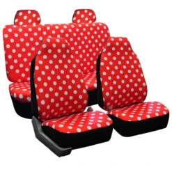 Polka Dot Seat Covers - Full Set Red(Polka Dot Seat Covers Full Set Red)