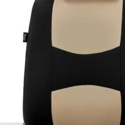 Flat Cloth All-Purpose Built-In Seatbelt Seat Covers - Front Set Beige(Flat Cloth All Purpose Built In Seatbelt Seat Covers Front Set Beige) -FH Group 88 FB351102 beige 02