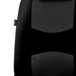 Flat Cloth All-Purpose Built-In Seatbelt Seat Covers - Front Set Black(Flat Cloth All Purpose Built In Seatbelt Seat Covers Front Set Black) -FH Group 88 FB351102 black 02
