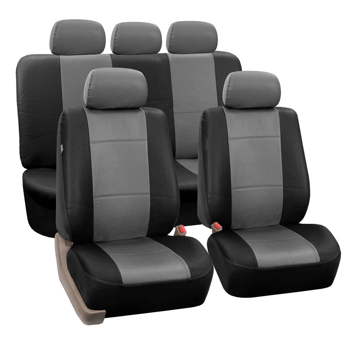 Premium PU Leather 3 Row 8 Seater - Gray / Black Seat Covers(Premium Pu Leather 3 Row Seat Covers Gray Black) 2 Premium PU Leather 3 Row 8 Seater - Gray / Black Seat Covers(Premium Pu Leather 3 Row Seat Covers Gray Black) - Image 2