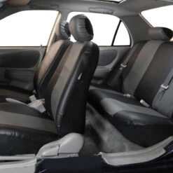 Premium PU Leather 3 Row 8 Seater - Gray / Black Seat Covers(Premium Pu Leather 3 Row Seat Covers Gray Black) 14 Premium PU Leather 3 Row 8 Seater - Gray / Black Seat Covers(Premium Pu Leather 3 Row Seat Covers Gray Black) -FH Group 88 PU002115 grayblack 06