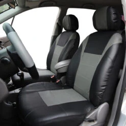 Racing PU Leather Seat Covers - Full Set Gray(Racing Pu Leather Seat Covers Full Set Gray) -FH Group 88 PU003102 gray 03