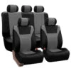 Racing PU Leather Seat Covers - Full Set Gray(Racing Pu Leather Seat Covers Full Set Gray)