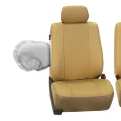 Deluxe Leatherette 3 Row 8 Seater - Beige Seat Covers(Deluxe Leatherette 3 Row Seat Covers Beige) -FH Group 88 PU007102 beige 02 8553490d 3591 418b bbe7 8ced4a4f61c7