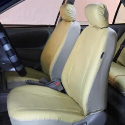 Deluxe Leatherette Seat Covers - Front Set Beige(Deluxe Leatherette Seat Covers Front Set Beige) -FH Group 88 PU007102 beige 04
