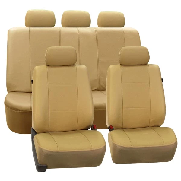Deluxe Leatherette Seat Covers - Full Set Beige(Deluxe Leatherette Seat Covers Full Set Beige) 1 Deluxe Leatherette Seat Covers - Full Set Beige(Deluxe Leatherette Seat Covers Full Set Beige)