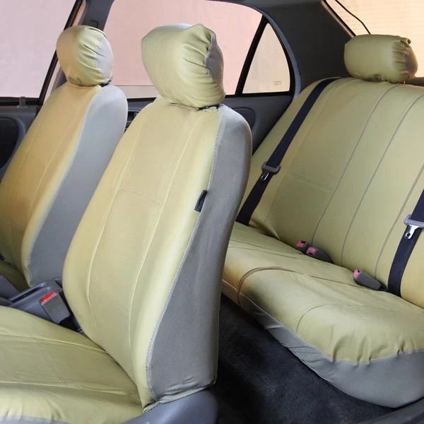 Deluxe Leatherette Seat Covers - Full Set Beige(Deluxe Leatherette Seat Covers Full Set Beige) 5 Deluxe Leatherette Seat Covers - Full Set Beige(Deluxe Leatherette Seat Covers Full Set Beige) - Image 5