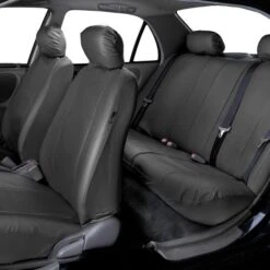 Deluxe Leatherette Seat Covers - Full Set Black(Deluxe Leatherette Seat Covers Full Set Black) -FH Group 88 PU007115 black 06