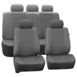 Deluxe Leatherette Seat Covers - Full Set Gray(Deluxe Leatherette Seat Covers Full Set Gray)