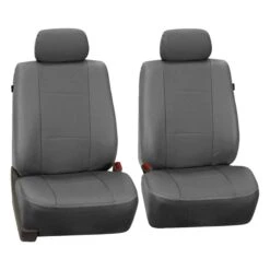 Deluxe Leatherette Seat Covers - Full Set Gray(Deluxe Leatherette Seat Covers Full Set Gray) -FH Group 88 PU007115 gray 02
