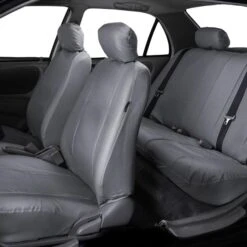 Deluxe Leatherette Seat Covers - Full Set Gray(Deluxe Leatherette Seat Covers Full Set Gray) -FH Group 88 PU007115 gray 06
