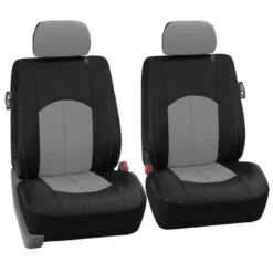 Highest Grade Faux Leather Seat Covers - Front Set Gray(Highest Grade Faux Leather Seat Covers Front Set Gray)