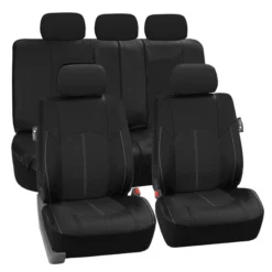 Highest Grade Faux Leather Seat Covers - Full Set Black(Highest Grade Faux Leather Seat Covers Full Set Black)