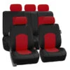 Highest Grade Faux Leather Seat Covers - Full Set Red(Highest Grade Faux Leather Seat Covers Full Set Red)