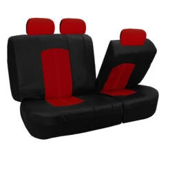 Highest Grade Faux Leather Seat Covers - Full Set Red(Highest Grade Faux Leather Seat Covers Full Set Red) -FH Group 88 PU008115 red 04