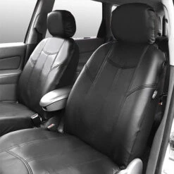PU Leather Rome Seat Covers - Front Set Black(Pu Leather Rome Seat Covers Front Set Black) -FH Group 88 PU009102 black 02