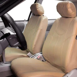 PU Leather Rome Seat Covers - Front Set Tan(Pu Leather Rome Seat Covers Front Set Tan) -FH Group 88 PU009102 tan 02