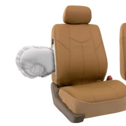 PU Leather Rome Seat Covers - Front Set Tan(Pu Leather Rome Seat Covers Front Set Tan) -FH Group 88 PU009102 tan 03