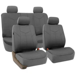 PU Leather Rome Seat Covers - Full Set Gray(Pu Leather Rome Seat Covers Full Set Gray)