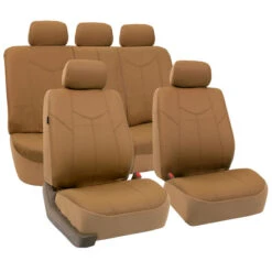 PU Leather Rome Seat Covers - Full Set Tan(Pu Leather Rome Seat Covers Full Set Tan)