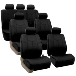 Rome PU Leather 3 Row 7 Seater - Black Seat Covers(Rome Pu Leather 3 Row Seat Covers Black)