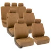 Rome PU Leather 3 Row 7 Seater - Tan Seat Covers(Rome Pu Leather 3 Row Seat Covers Tan)