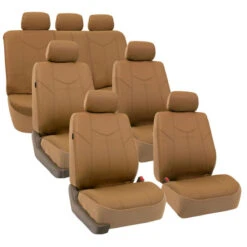 Rome PU Leather 3 Row 7 Seater - Tan Seat Covers(Rome Pu Leather 3 Row Seat Covers Tan)