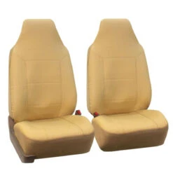 Royal PU Leather Seat Covers - Front Set Beige(Royal Pu Leather Seat Covers Front Set Beige)