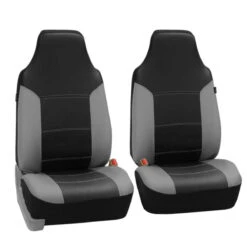 Royal PU Leather Seat Covers - Front Set Gray / Black(Royal Pu Leather Seat Covers Front Set Gray Black)