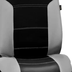 Royal PU Leather Seat Covers - Front Set Gray / Black(Royal Pu Leather Seat Covers Front Set Gray Black) -FH Group 88 PU103102 grayblack 02