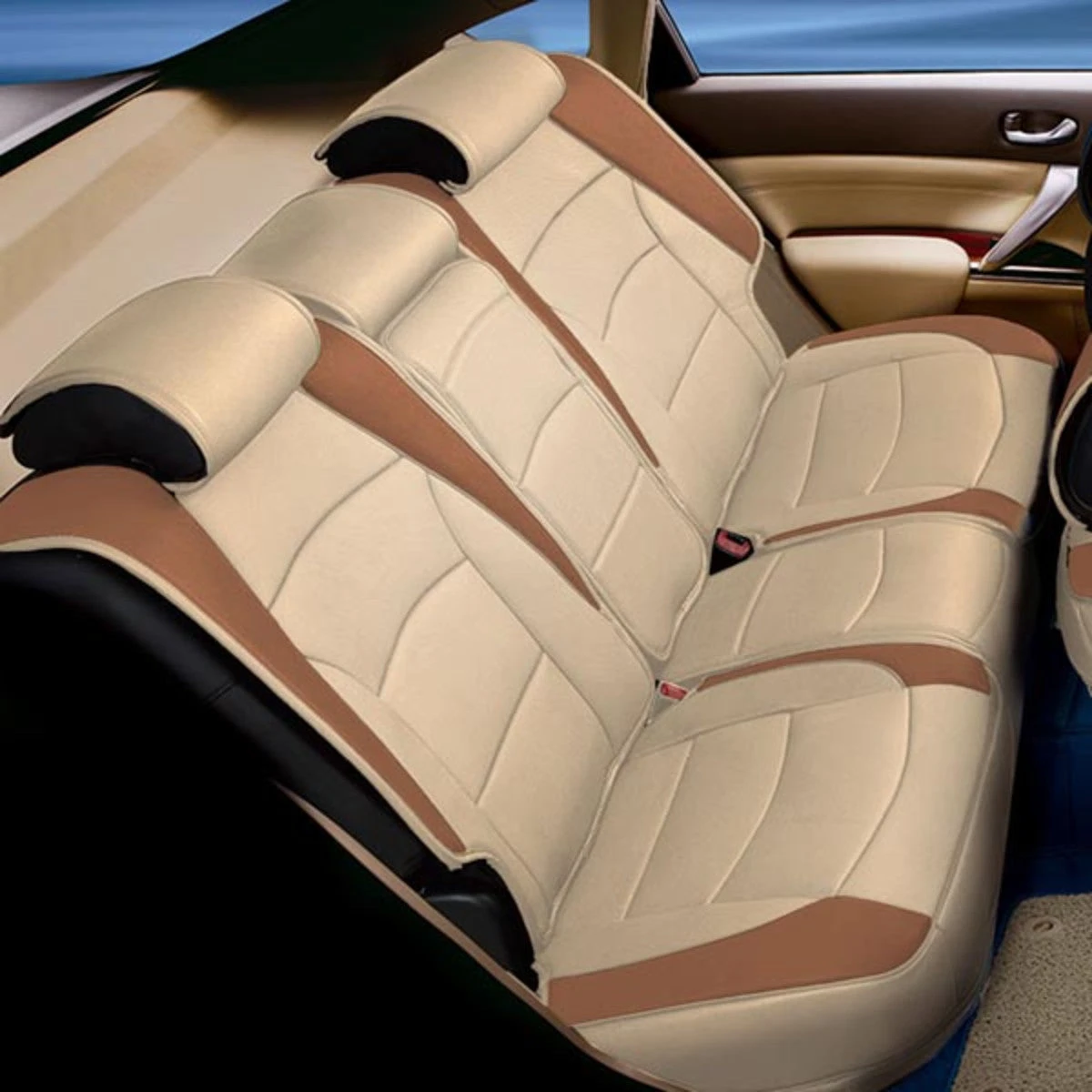 Ultra Comfort Deluxe Leatherette Seat Cushions - Full Set Beige / Tan(Ultra Comfort Deluxe Leatherette Seat Cushions Full Set Beige Tan) 4 Ultra Comfort Deluxe Leatherette Seat Cushions - Full Set Beige / Tan(Ultra Comfort Deluxe Leatherette Seat Cushions Full Set Beige Tan) - Image 4