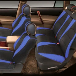 Ultra Comfort Deluxe Leatherette Seat Cushions - Full Set Blue / Black(Ultra Comfort Deluxe Leatherette Seat Cushions Full Set Blue Black) -FH Group 88 PU205115BLUEBLACK blue 06