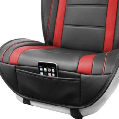 Futuristic Faux Leather Seat Cushions - Front Set Red(Futuristic Faux Leather Seat Cushions Front Set Red) -FH Group 88 PU208102 red 03