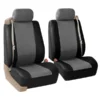 All-Purpose Built-in Seat Belt PU Leather Seat Covers - Front Set Gray / Black(All Purpose Built In Seat Belt Pu Leather Seat Covers Front Set Gray Black)