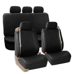 Built-in Seat Belt Compatible PU Leather Seat Covers Black(Built In Seat Belt Compatible Pu Leather Seat Covers Black)