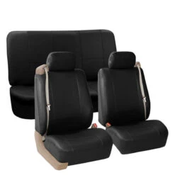 Built-in Seat Belt Compatible PU Leather Seat Covers Black(Built In Seat Belt Compatible Pu Leather Seat Covers Black) 8 Built-in Seat Belt Compatible PU Leather Seat Covers Black(Built In Seat Belt Compatible Pu Leather Seat Covers Black) -FH Group 88 PU309115BLACK black 04