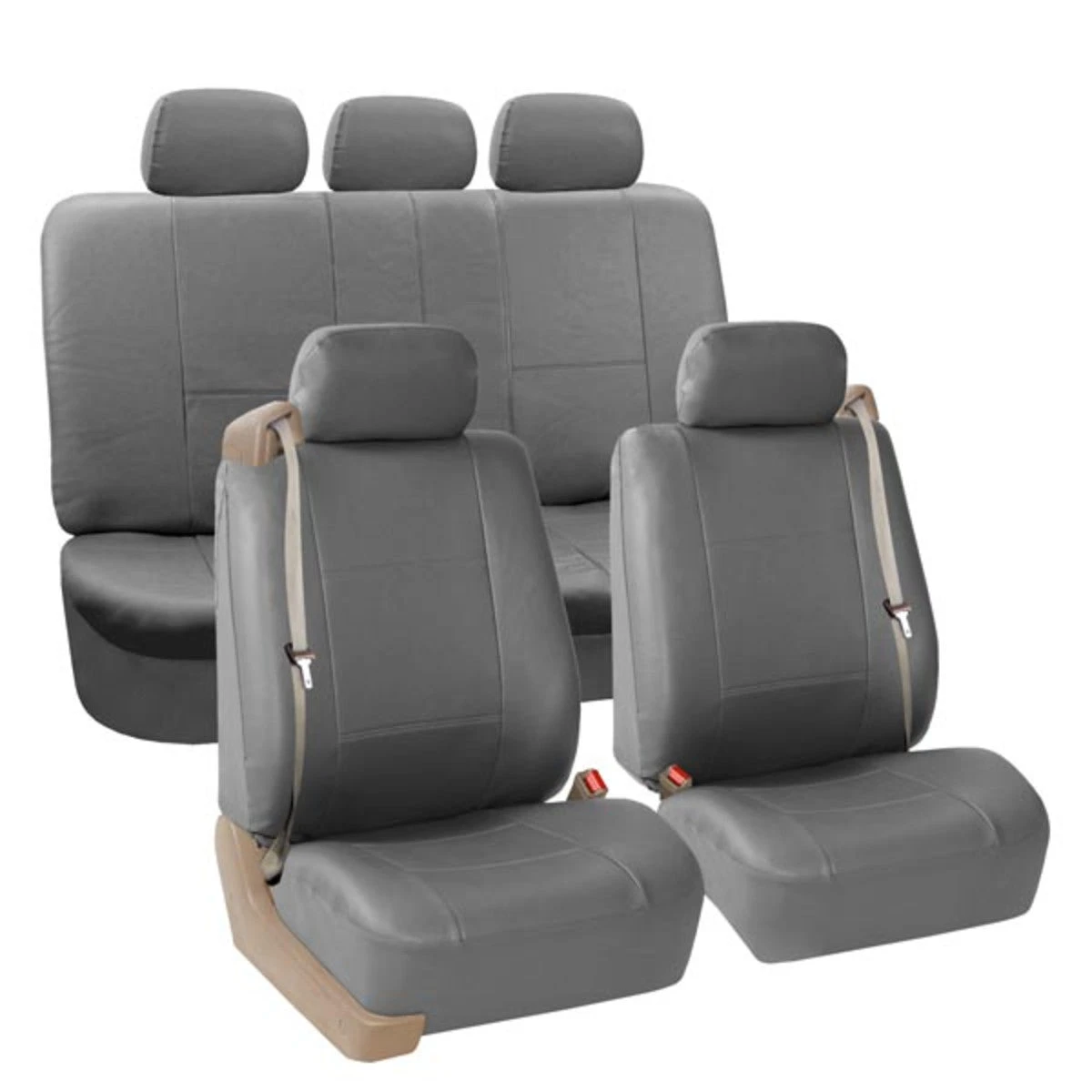 Built-in Seat Belt Compatible PU Leather Seat Covers Gray(Built In Seat Belt Compatible Pu Leather Seat Covers Gray) 1 Built-in Seat Belt Compatible PU Leather Seat Covers Gray(Built In Seat Belt Compatible Pu Leather Seat Covers Gray)