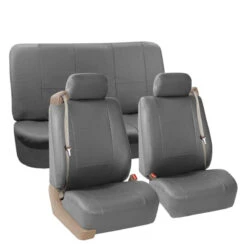 Built-in Seat Belt Compatible PU Leather Seat Covers Gray(Built In Seat Belt Compatible Pu Leather Seat Covers Gray) 7 Built-in Seat Belt Compatible PU Leather Seat Covers Gray(Built In Seat Belt Compatible Pu Leather Seat Covers Gray) -FH Group 88 PU309115GRAY gray 04