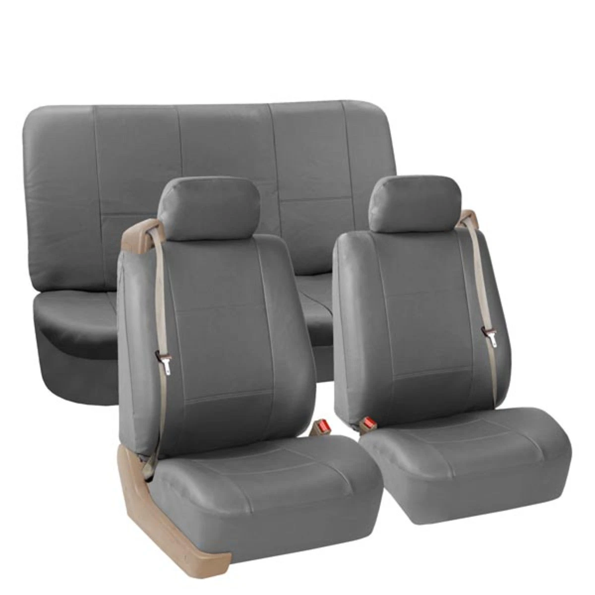 Built-in Seat Belt Compatible PU Leather Seat Covers Gray(Built In Seat Belt Compatible Pu Leather Seat Covers Gray) 3 Built-in Seat Belt Compatible PU Leather Seat Covers Gray(Built In Seat Belt Compatible Pu Leather Seat Covers Gray) - Image 3