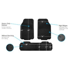 Semi-Custom ClimaProof Trimmable Non-Slip Vinyl Car Floor Mats - Full Set Black(Semi Custom Climaproof Trimmable Non Slip Vinyl Car Floor Mats Full Set Black) 13 Semi-Custom ClimaProof Trimmable Non-Slip Vinyl Car Floor Mats - Full Set Black(Semi Custom Climaproof Trimmable Non Slip Vinyl Car Floor Mats Full Set Black) -FH Group F11307black detail