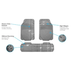 Semi-Custom ClimaProof Trimmable Non-Slip Vinyl Car Floor Mats - Full Set Gray(Semi Custom Climaproof Trimmable Non Slip Vinyl Car Floor Mats Full Set Gray) -FH Group F11307gray detail