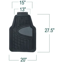 Premium Tall Channel Trimmable Non-Slip Rubber Floor Mats - Full Set Beige(Premium Tall Channel Trimmable Non Slip Rubber Floor Mats Full Set Beige) 17 Premium Tall Channel Trimmable Non-Slip Rubber Floor Mats - Full Set Beige(Premium Tall Channel Trimmable Non Slip Rubber Floor Mats Full Set Beige) -FH Group F11311 dimensions front