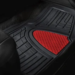 Trimmable ClimaProof Heavy Duty Tall Channel Non-Slip Rubber Floor Mats - Full Set Red(Trimmable Climaproof Heavy Duty Tall Channel Non Slip Rubber Floor Mats Full Set Red) -FH Group F11511RED passenger Copy e1567179938917