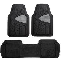 Trimmable ClimaProof Heavy Duty Tall Channel Non-Slip Rubber Floor Mats - Full Set Gray(Trimmable Climaproof Heavy Duty Tall Channel Non Slip Rubber Floor Mats Full Set Gray)