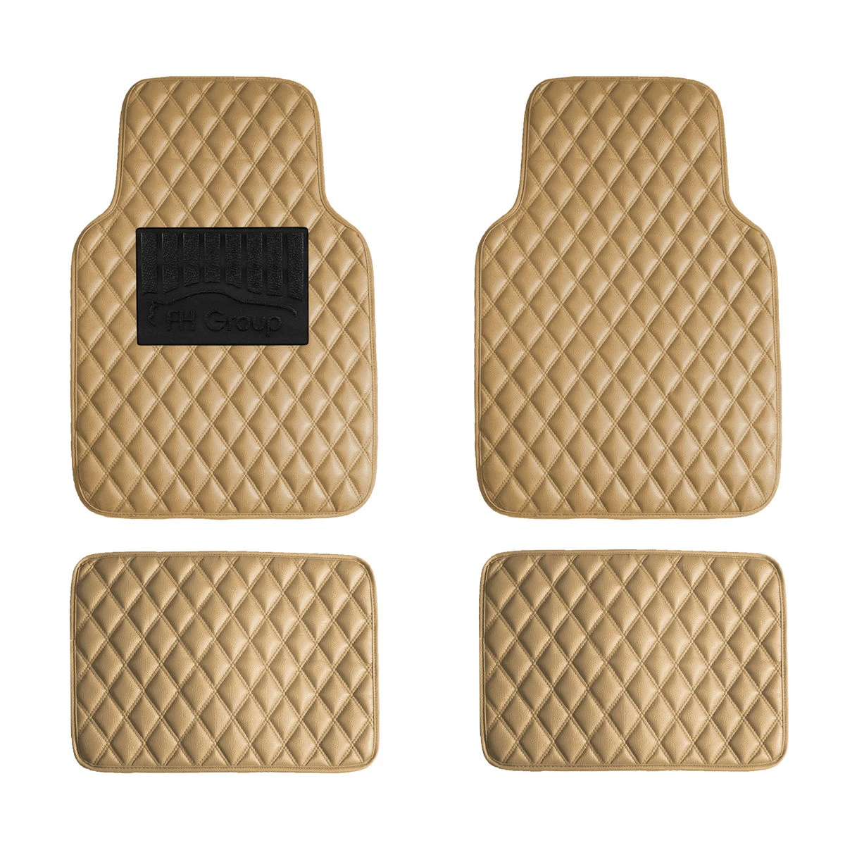 Luxury Universal Liners Heavy Duty Faux Leather Non-Slip Floor Mats Diamond Design - Full Set Beige(Luxury Universal Liners Heavy Duty Faux Leather Non Slip Floor Mats Diamond Design Full Set Beige) 1 Luxury Universal Liners Heavy Duty Faux Leather Non-Slip Floor Mats Diamond Design - Full Set Beige(Luxury Universal Liners Heavy Duty Faux Leather Non Slip Floor Mats Diamond Design Full Set Beige)