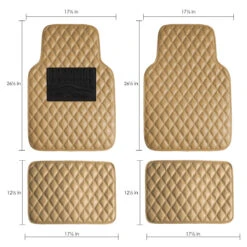 Luxury Universal Liners Heavy Duty Faux Leather Non-Slip Floor Mats Diamond Design - Full Set Beige(Luxury Universal Liners Heavy Duty Faux Leather Non Slip Floor Mats Diamond Design Full Set Beige) 10 Luxury Universal Liners Heavy Duty Faux Leather Non-Slip Floor Mats Diamond Design - Full Set Beige(Luxury Universal Liners Heavy Duty Faux Leather Non Slip Floor Mats Diamond Design Full Set Beige) -FH Group F12002 Beige dimension