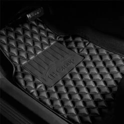 Luxury Universal Liners Heavy Duty Faux Leather Non-Slip Floor Mats Diamond Design - Full Set Black(Luxury Universal Liners Heavy Duty Faux Leather Non Slip Floor Mats Diamond Design Full Set Black) 12 Luxury Universal Liners Heavy Duty Faux Leather Non-Slip Floor Mats Diamond Design - Full Set Black(Luxury Universal Liners Heavy Duty Faux Leather Non Slip Floor Mats Diamond Design Full Set Black) -FH Group F12002 BlackDriver 2